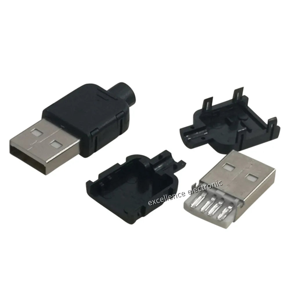 10Pcs USB Connectors Type B/Micro/Mini/USB2.0 Type A Male Female Assembly Adapter DIY Soldering Repair Data Charging Plug Socket Peaceful Pleasures Health and Wellness USB A Male Buckle