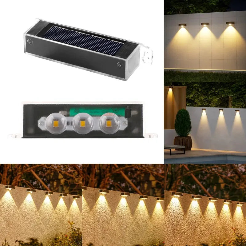 4-Pack Solar Outdoor Wall Lights – IP66 Waterproof Garden Lamps