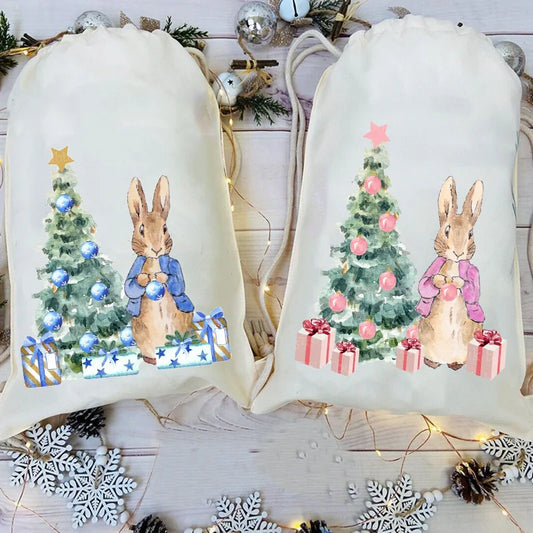 Peter Rabbit Christmas Santa Sack | Kids' Xmas Eve Gift Bag Christmas Gift Sack Peaceful Pleasures Health and Wellness