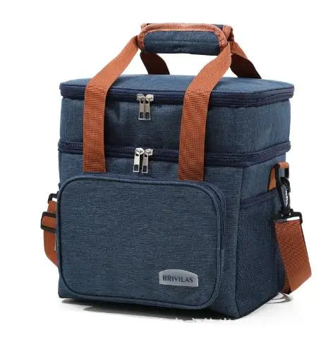Fashion Crossbody Insulated Lunch Bag – Large Capacity Thermal Food Organizer for Business & Daily Use Peaceful Pleasures Health and Wellness Tibetan blue