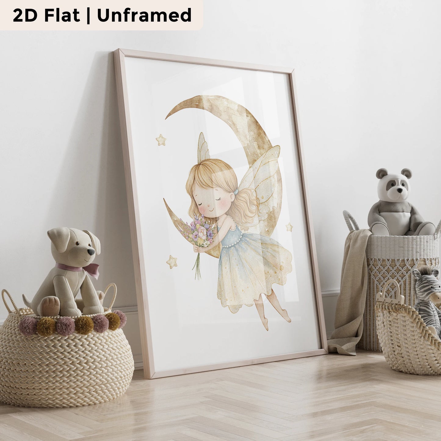 3-Piece Moon Fairy Canvas Wall Art | Kids & Living Room Decor