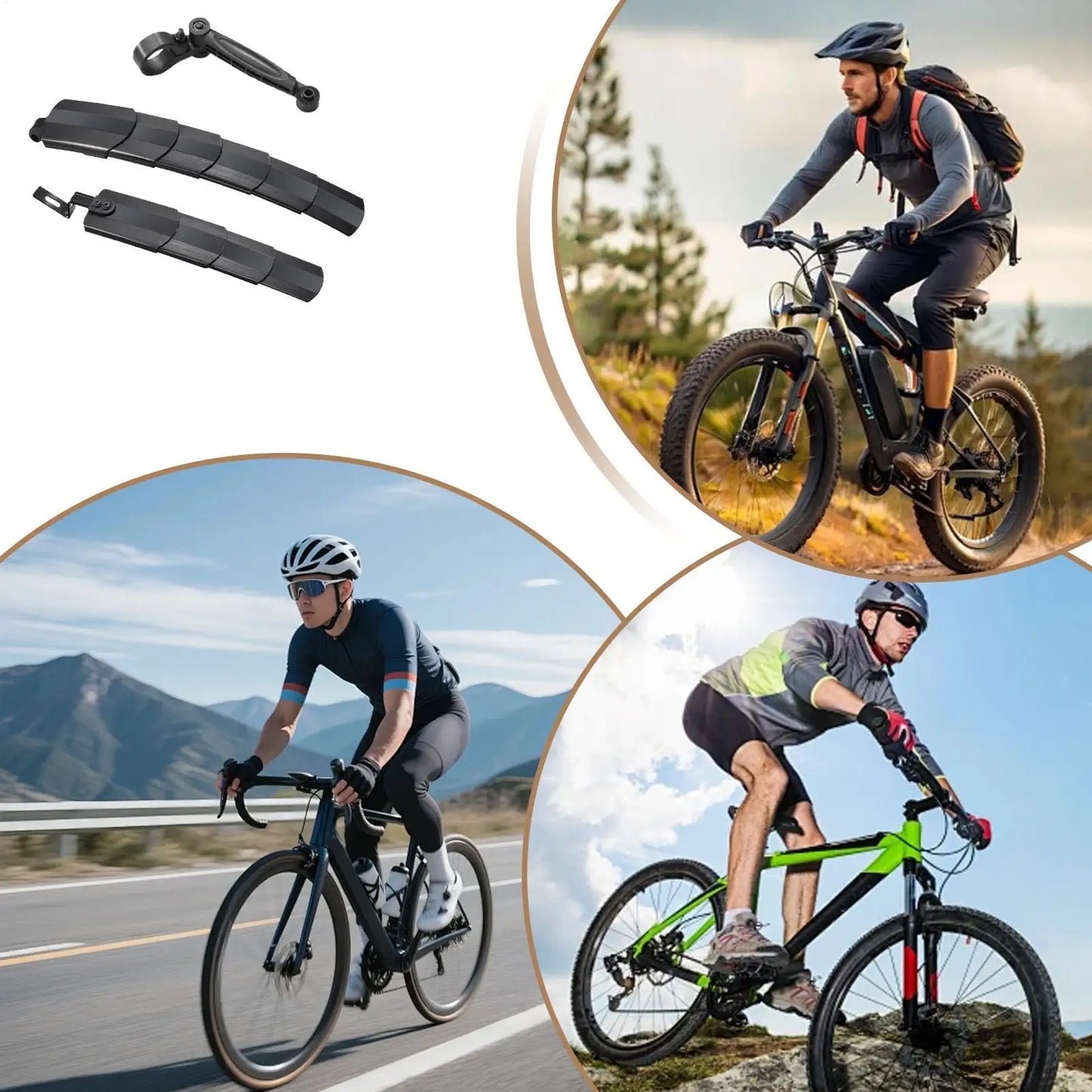 Quick Release Extendable Bicycle Mudguard Front Rear Bike Fenders For Mountain Road Bike Urban Commuting Travel Peaceful Pleasures Health and Wellness