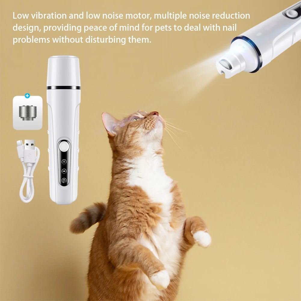 High Power Bass Led Light Professional Pet Electric Nail Grinder Dog Cat Nail Clippers Animal Trimmer Pet Paw Grooming Care Tool Peaceful Pleasures Health and Wellness