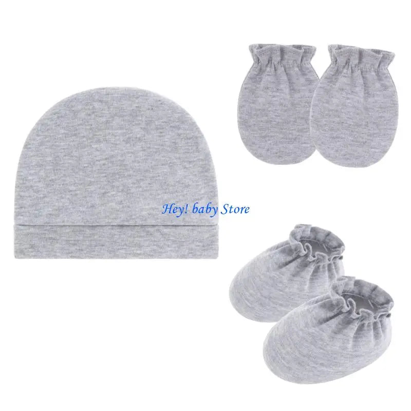 Baby Bonnet Hat Mittens & Booties 3-Piece Set | 0–6 Months