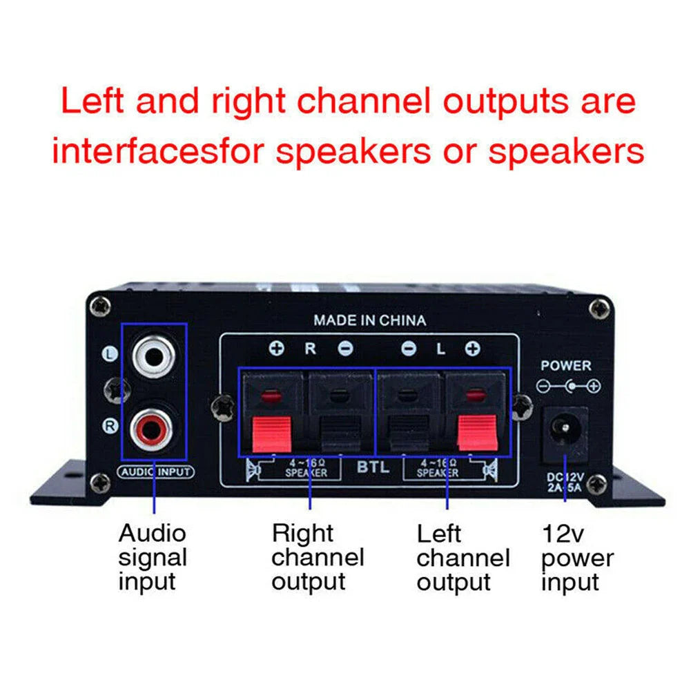AK-170 HiFi Stereo Power Amplifier 200W+200W Dual Channel RCA