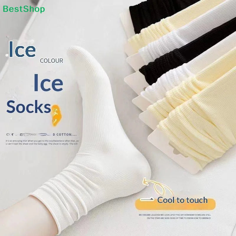 Women's Colorful Cotton Slouch Socks – Breathable Summer Crew