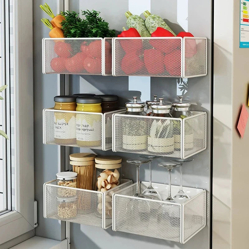 Magnetic Spice Rack Organizer – Hanging Refrigerator Shelf