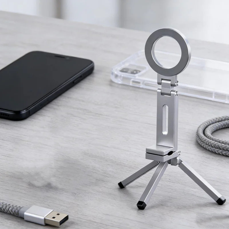 1/2 Pack Universal Magnetic Phone Holder, Foldable with Strong Suction, Universal Clip, Hands-Free, Adjustable Angle, Compact Stand, Stylish Accessory, Durable Clip, Stable Grip Peaceful Pleasures Health and Wellness 1 Piece
