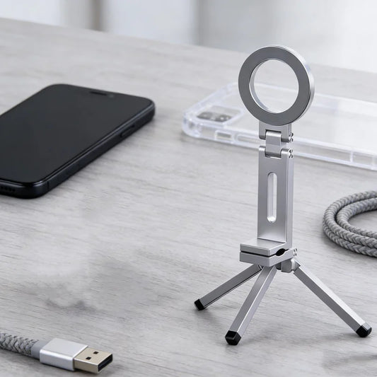1/2 Pack Universal Magnetic Phone Holder, Foldable with Strong Suction, Universal Clip, Hands-Free, Adjustable Angle, Compact Stand, Stylish Accessory, Durable Clip, Stable Grip Peaceful Pleasures Health and Wellness 1 Piece