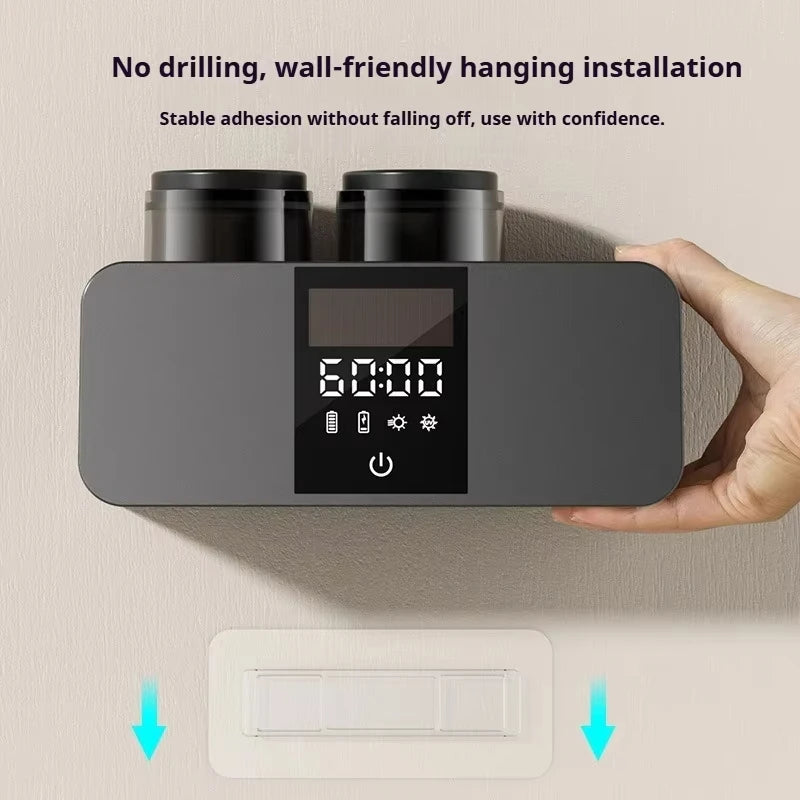 UV Electric Toothbrush Sterilizer Wall Mounted Wireless Rechargeable Toothbrush Drying Sterilization Holder Dryer Peaceful Pleasures Health and Wellness