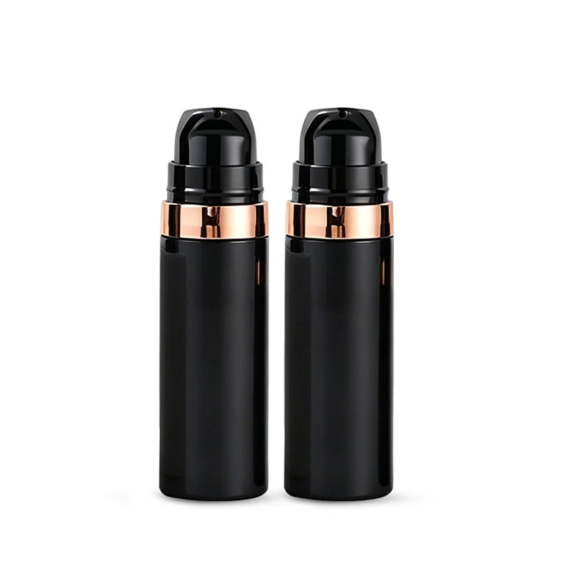 Plastic Pump Bottle Vacuum Pump Bottle Travel Bottling Container Black Lightproof Airless Spray Bottle Lotion 15ml 30ml 50ml Peaceful Pleasures Health and Wellness B-Lotion-15ml-2pcs