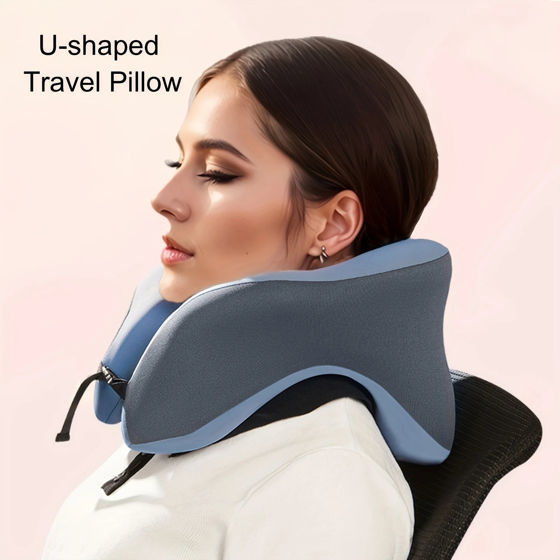Travel U-Shaped PillowNeck and Cervical Spine Pillow Airplane Car Office Home Headrest Neck Support Sleeping Pillow Memory Foam Peaceful Pleasures Health and Wellness