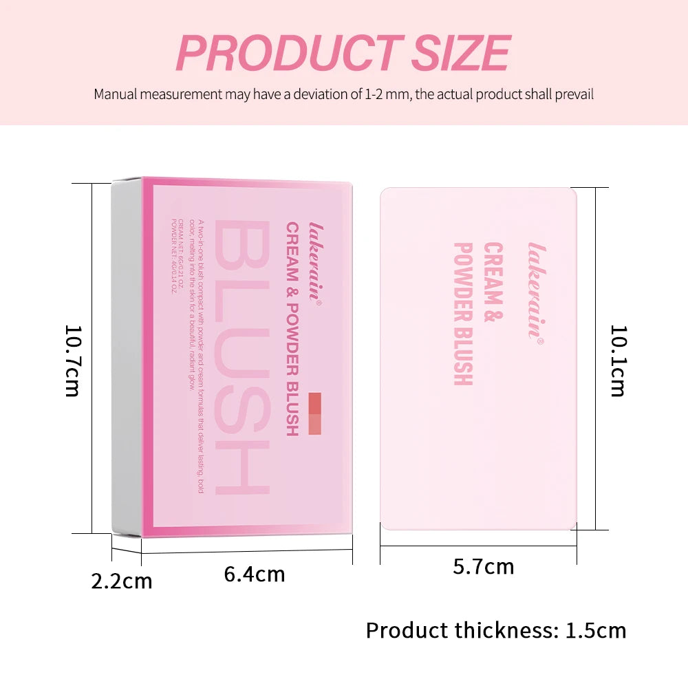 Creme & Powder Blush Duo Long Wearing Matte & Dewy Finish High Pigment Pink Candy Peach Blush Palette Vibrant Orange Red Blush Peaceful Pleasures Health and Wellness