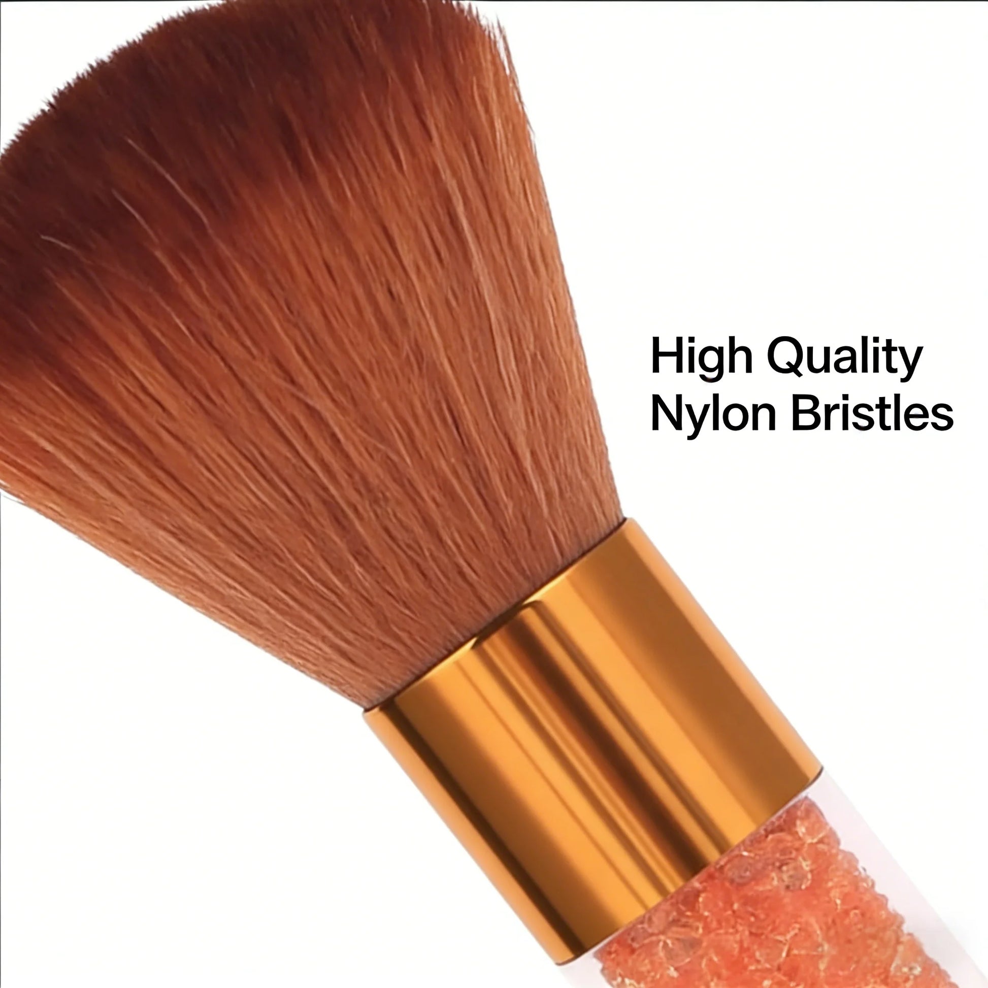 Crystal Bead & Electroplated Metal Handle Neck Duster Brush, Soft Bristle Barber Hair Cleaning Brush, Salon Hairdressing Tool Peaceful Pleasures Health and Wellness