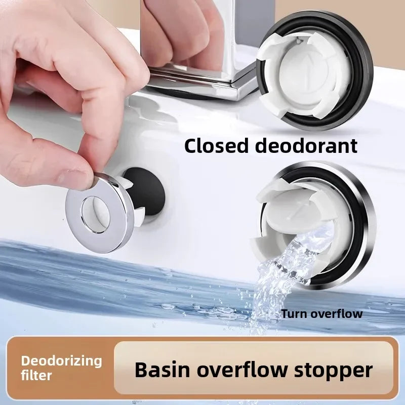 Brass Sink Overflow Hole Cover – Decorative Basin Drain Plug