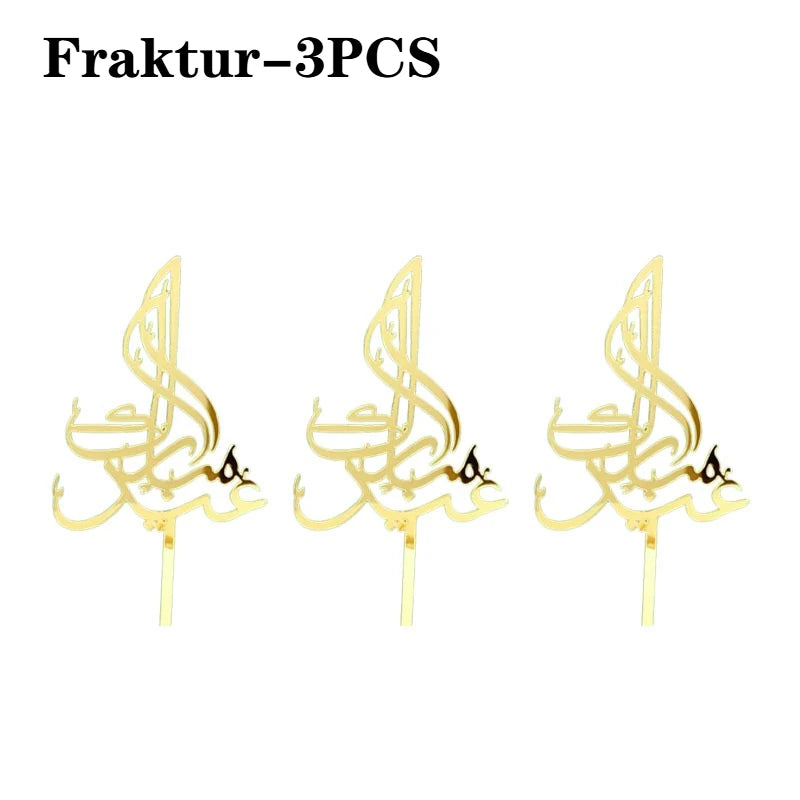 Eid Mubarak Golden Acrylic Cake Topper – Castle Moon Design