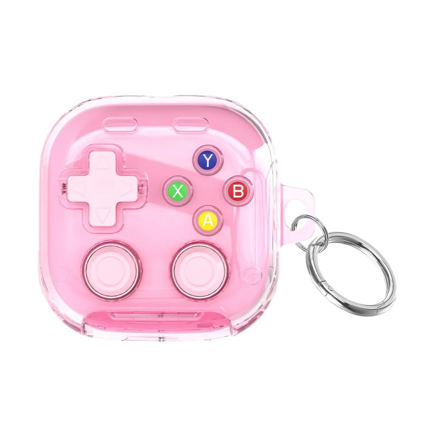 TPU Transparent Protective Case For Galaxy Buds4/4Pro Headphones 3D Pressure-Relief Buttons For Enhanced Playability Peaceful Pleasures Health and Wellness Transparent pink