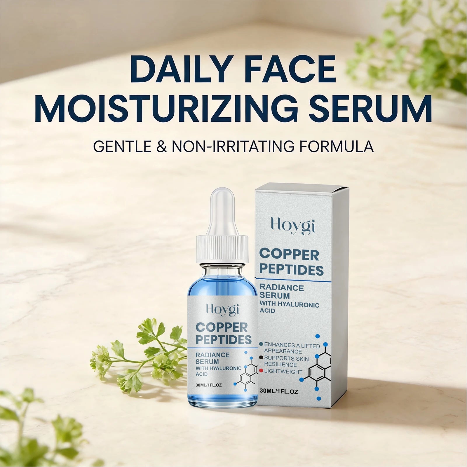 Copper Peptide Essence for Sensitive Dry Skin Moisturizing Brightening Firming Lifting Face Barrier Repair Renewing Face Serum Peaceful Pleasures Health and Wellness