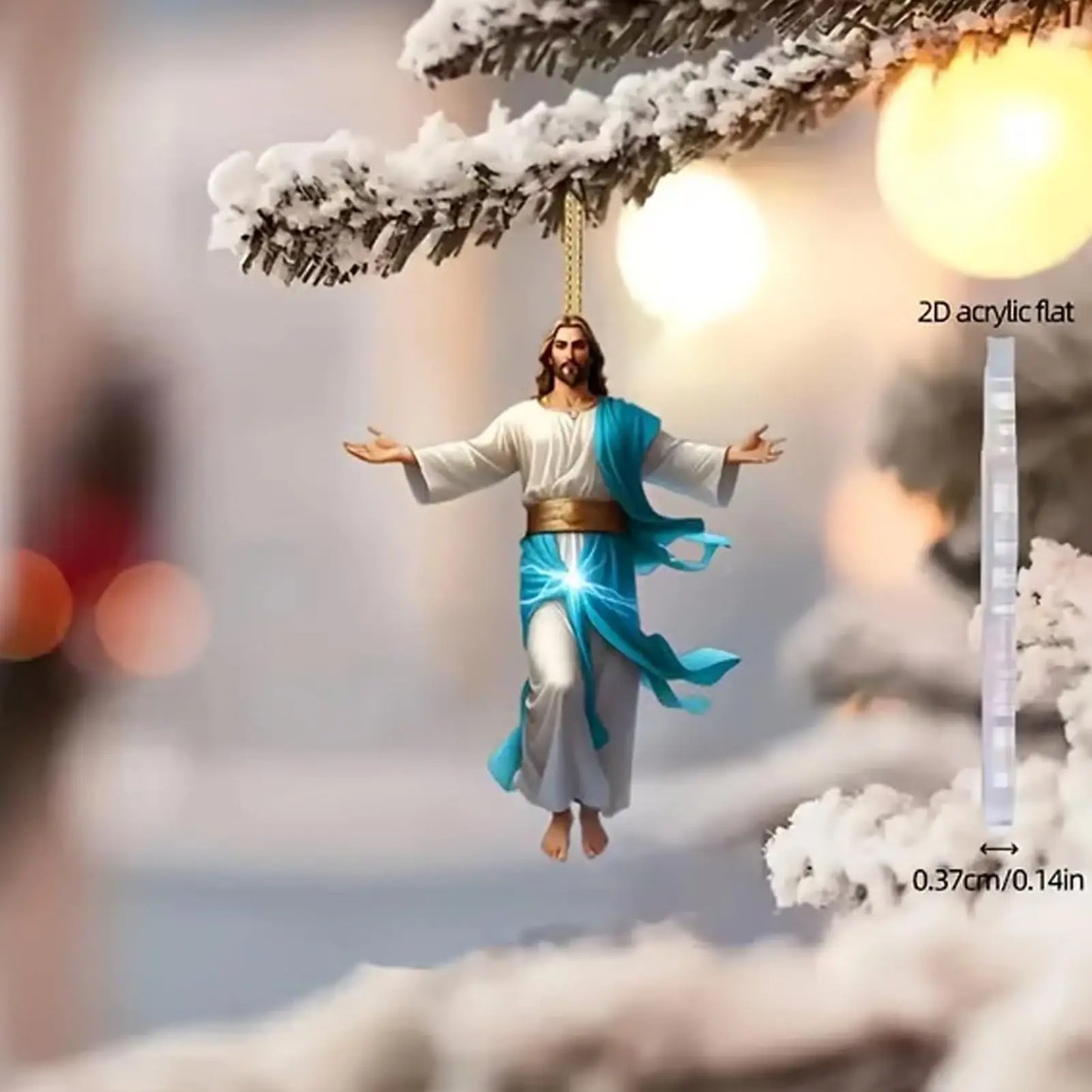 2D Acrylic Jesus Car Ornament | Faith Hanging Pendant Gift