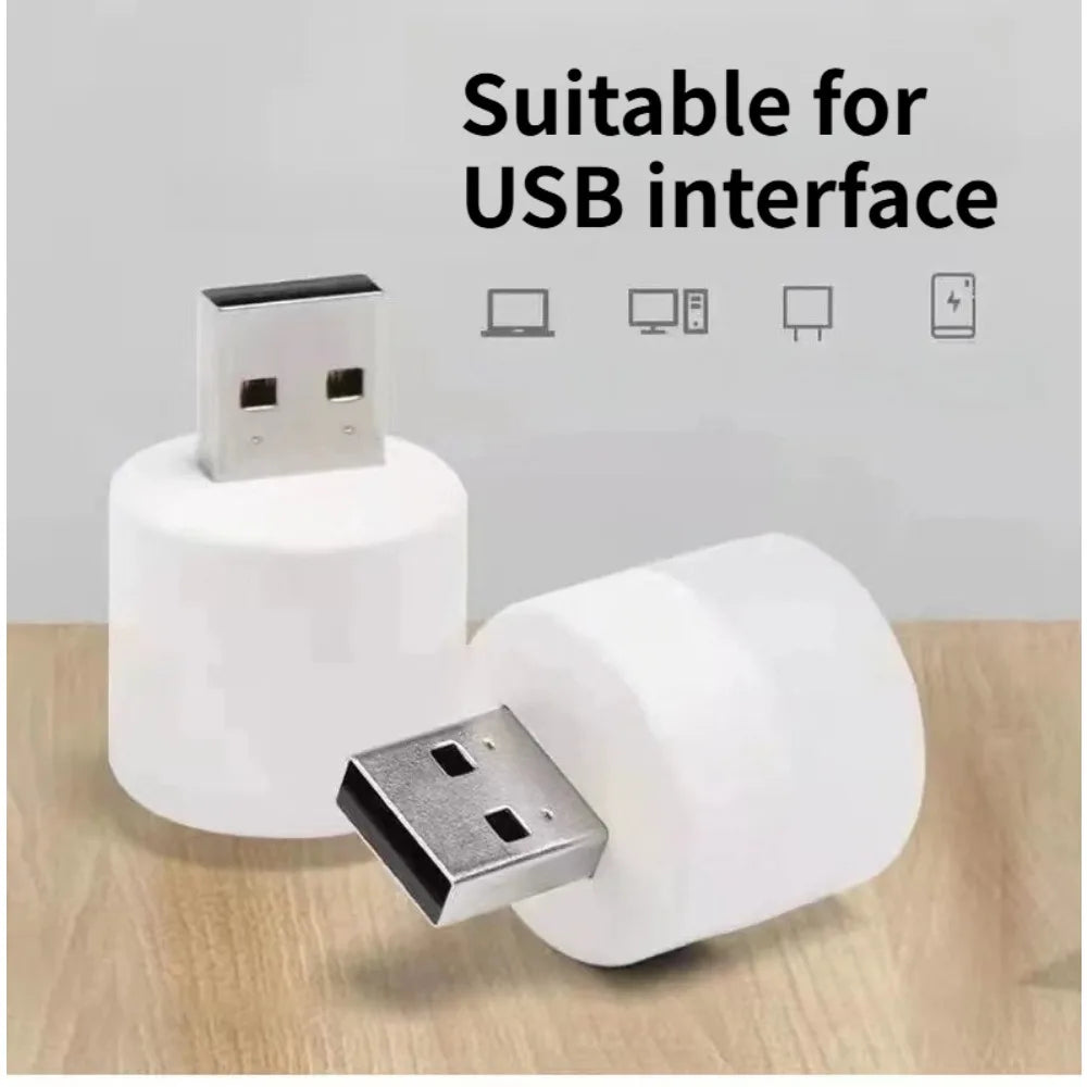 Mini USB Night Light Random Colours Eye Protection Book Reading Light USB Plug Computer Mobile Power Charging LED Night Lamp Peaceful Pleasures Health and Wellness