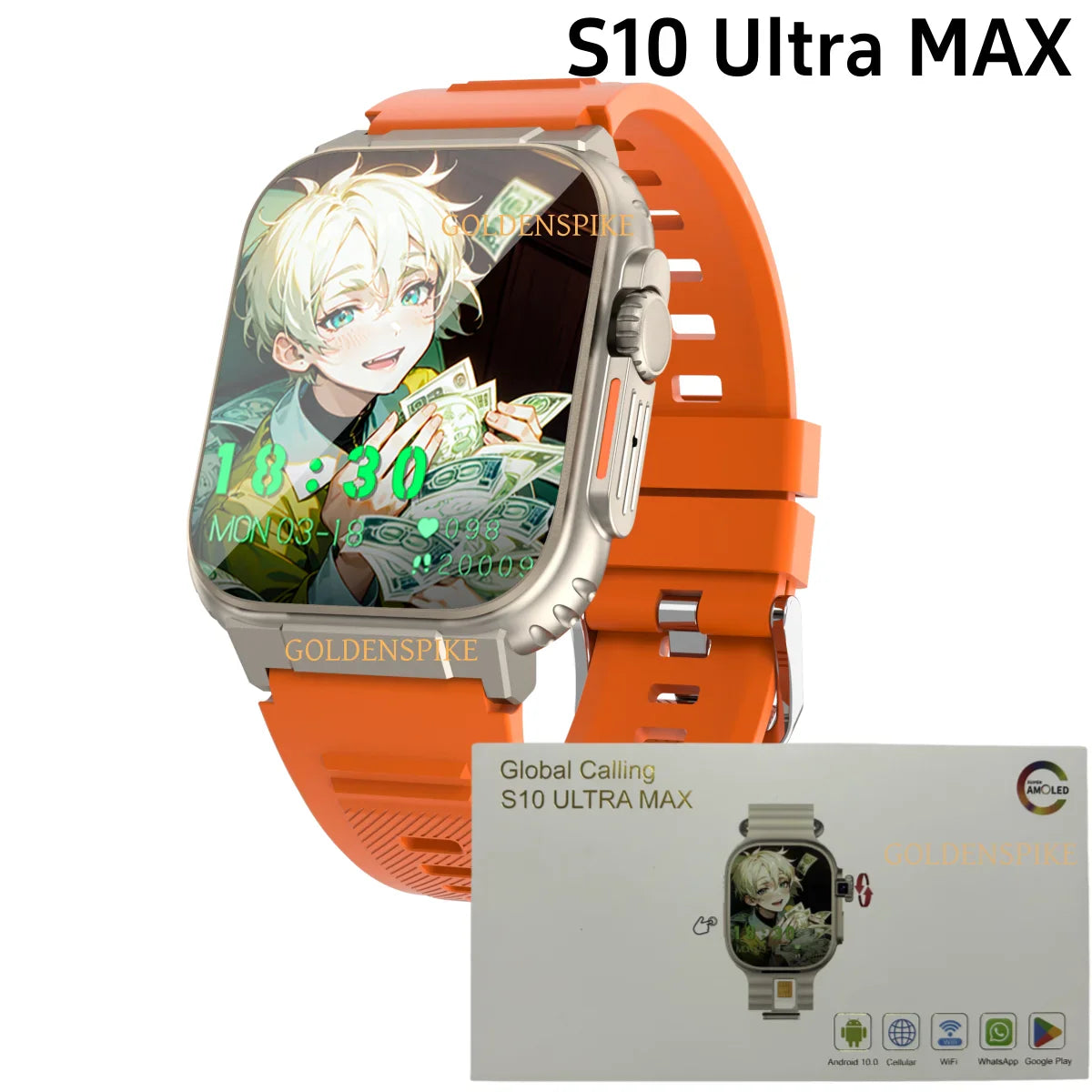 GOLDENSPIKE S10 Ultra MAX 4G Android Smart Watch 2.26" AMOLED GPS