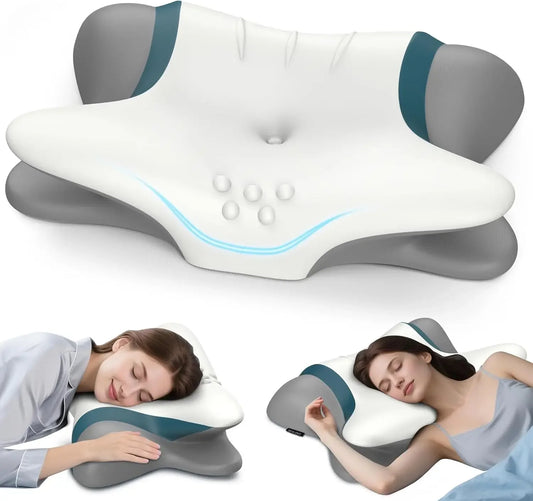 Ergonomic Cervical Pillow for Neck Pain Relief - Cooling Memory Foam Support for Side, Back & Stomach Sleepers Peaceful Pleasures Health and Wellness United States