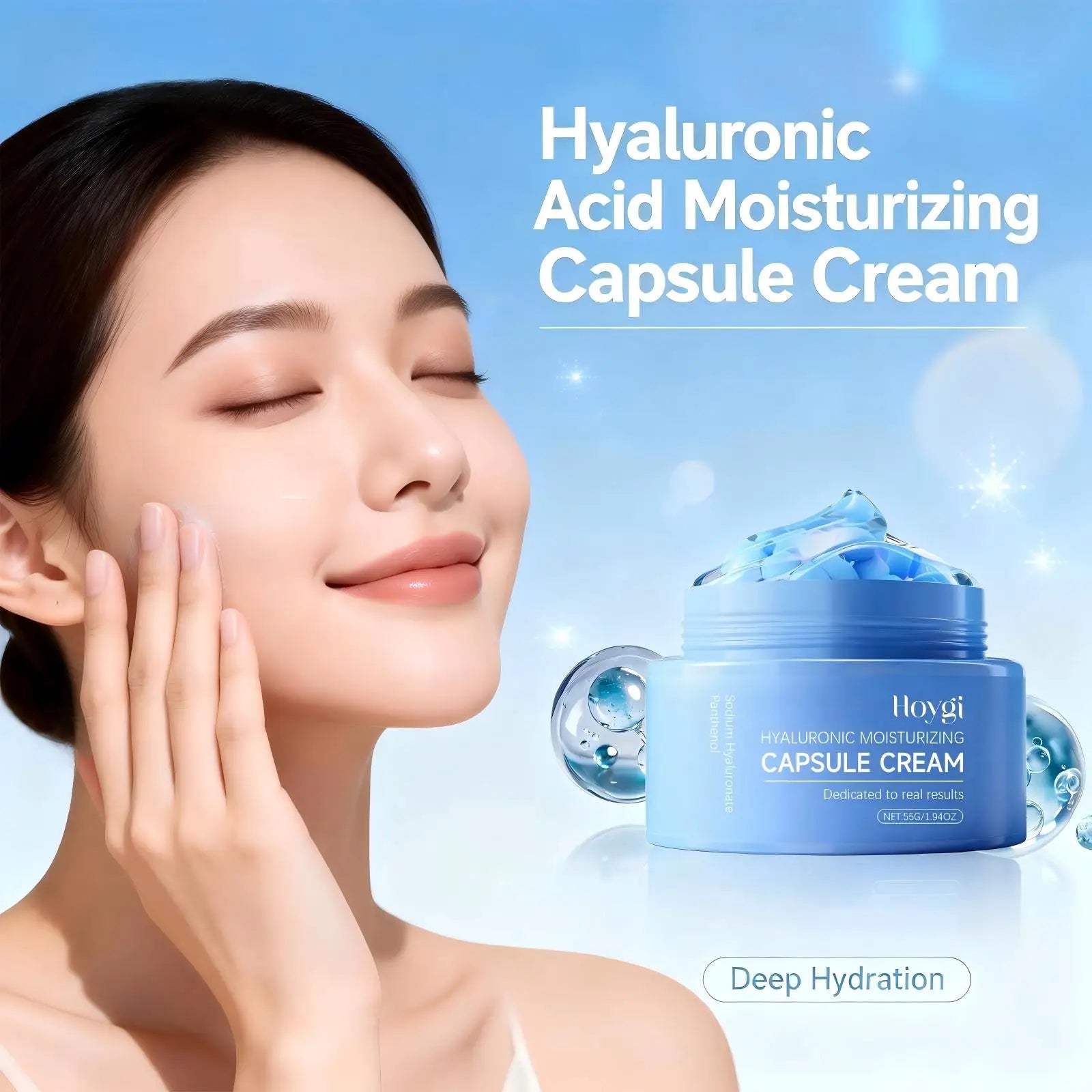 Hyaluronic Acid Moisturizing Capsule Cream Barrier Repair Long Lasting Hydration Firming Lifting Brightening Face Skin Care Peaceful Pleasures Health and Wellness