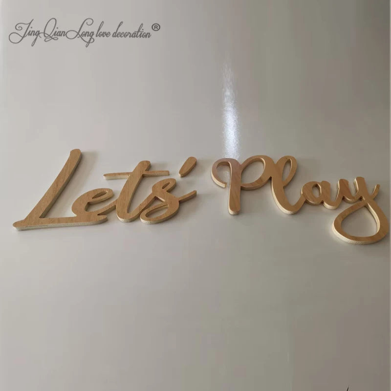 Let's PLAY Wall Sign - Children's Playroom Decor - Bedroom, Nursery Interior Wall Art Design Peaceful Pleasures Health and Wellness