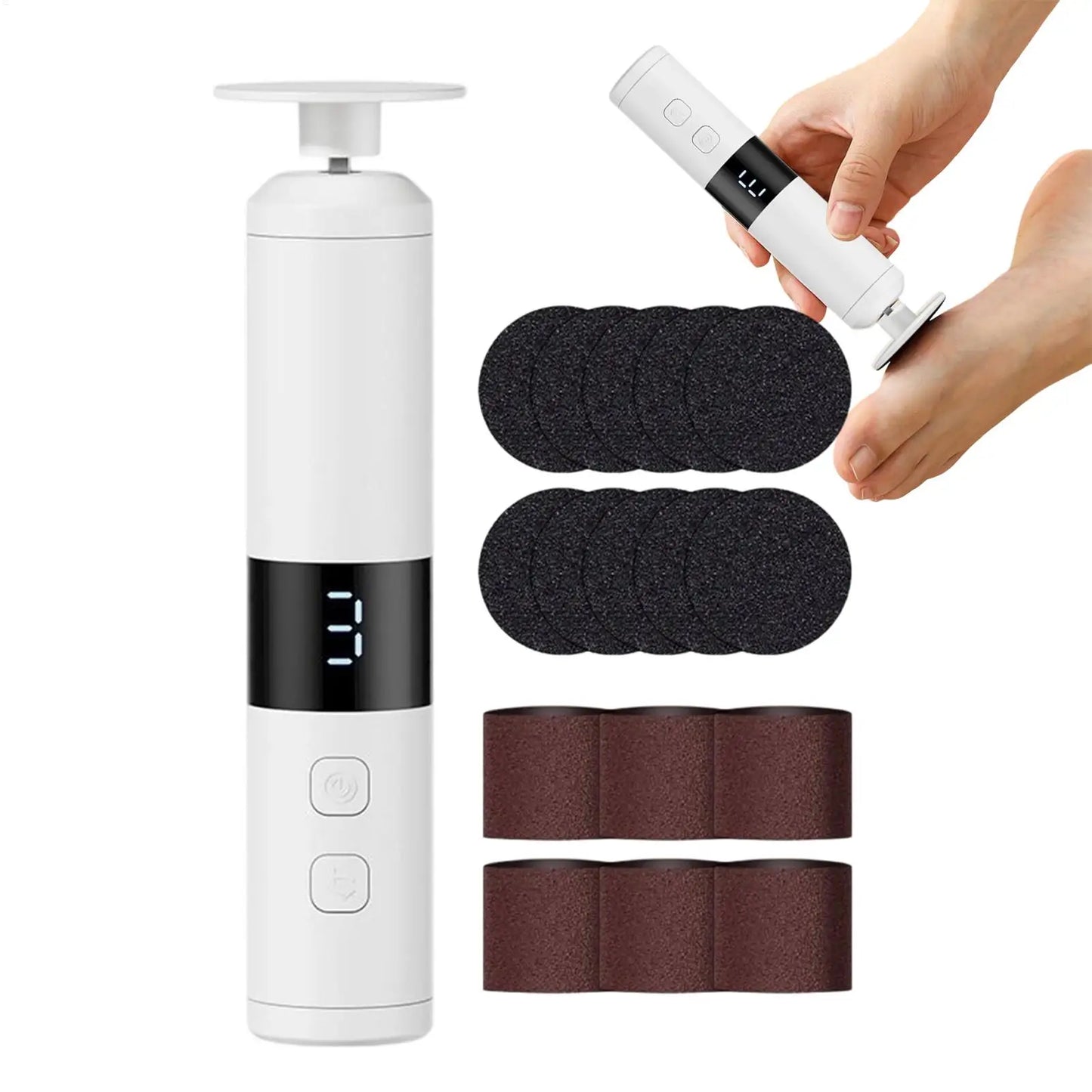 Electric Foot File & Callus Remover – 3-Speed Rechargeable