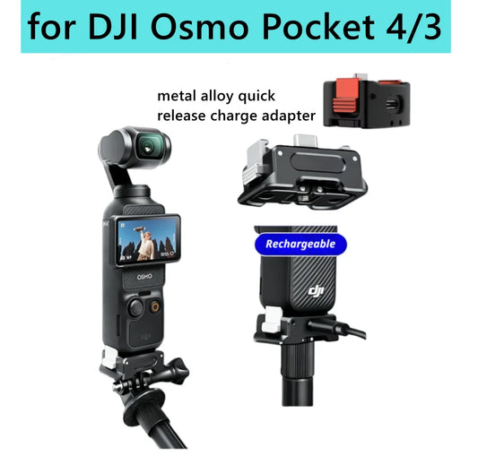 Aluminum Charging Base for DJI Osmo Pocket 3/4 | Type-C Dock Camera Mount Adapter Oasis Select