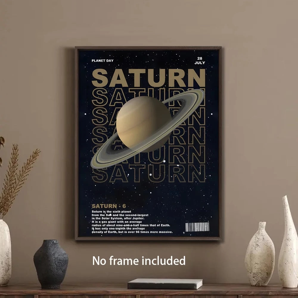 Solar System Canvas Wall Art Print | Space Poster Home Decor