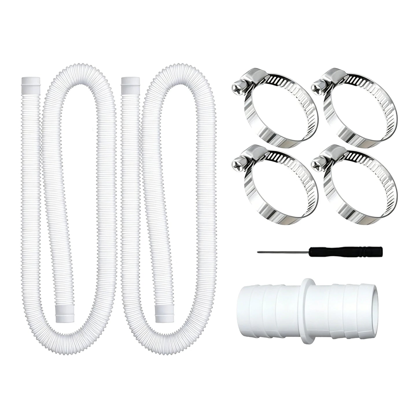 1.5m Inflatable Hot Spring Pools Hose Leak-Proof Above Ground Pools Filtration Pump Hoses 32mm For 300/330/530/1000 Gallon Pumps Peaceful Pleasures Health and Wellness WHITE