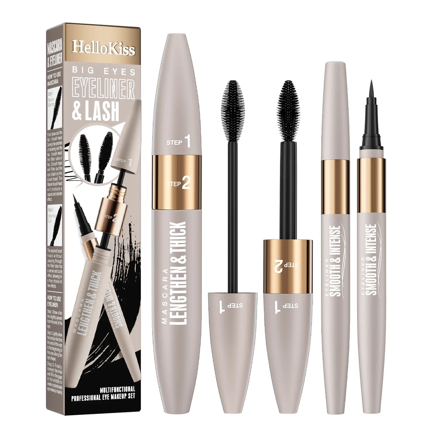 Hello Kiss Waterproof Eyeliner & Mascara Combo Set