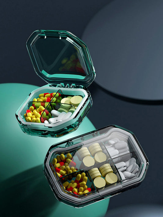 1Pcs Portable Travel Pill Organizer 4/6 Grids Moisture Proof Pill Case Medicine Container Daily Medicine Vitamin Supplement Box Peaceful Pleasures Health and Wellness
