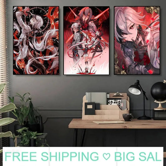 Genshin Impact Arlecchino Canvas Wall Art Poster | Anime Decor