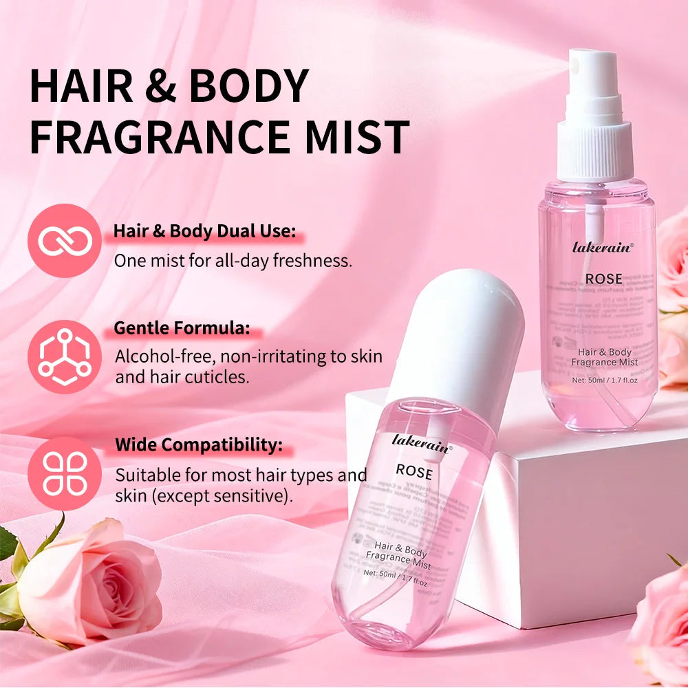 Vanilla Rose Hair & Body Fragrance Mist – 2 Pcs Travel Size