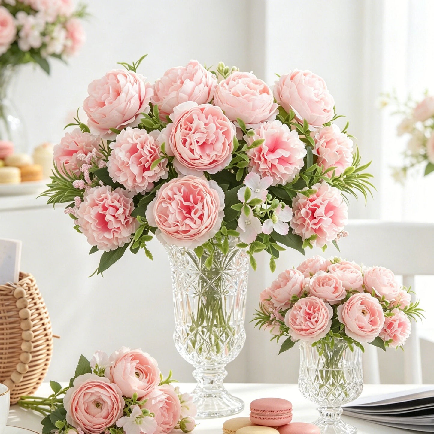 Artificial Silk Peony Chrysanthemum Bouquet | Wedding & Home Decor
