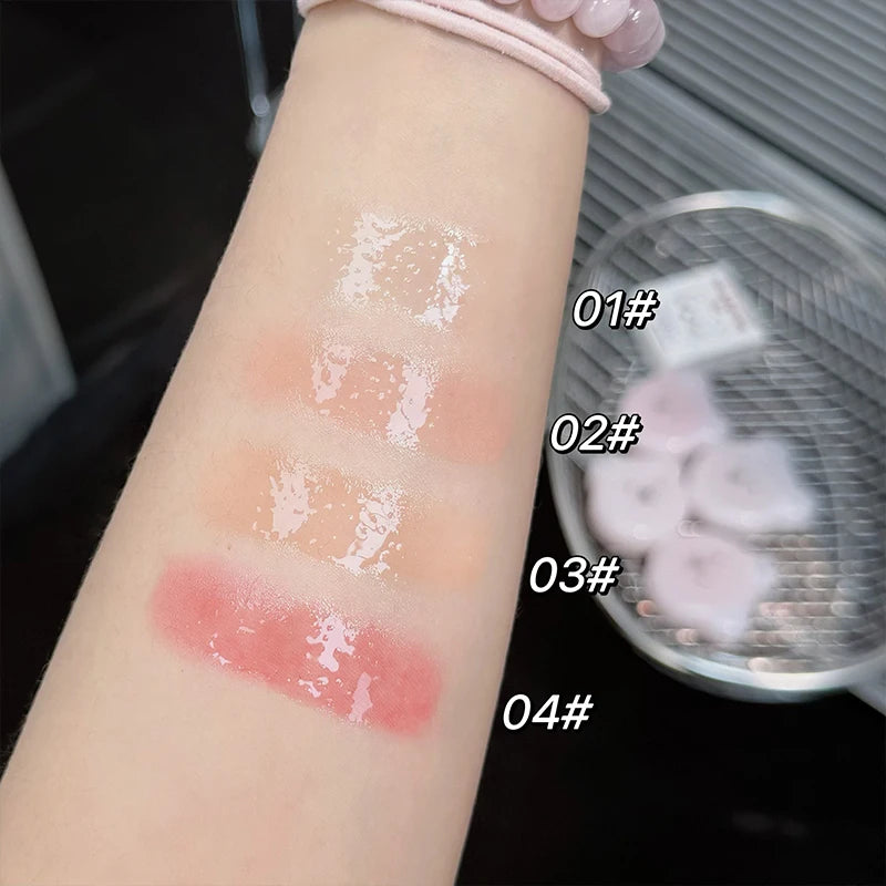 QIBEST Monochrome Blush Hydrating Cream Vitality Girl Nude Makeup Natural Smudge Blush Palette Cheek Tint Highlighter For Face Peaceful Pleasures Health and Wellness
