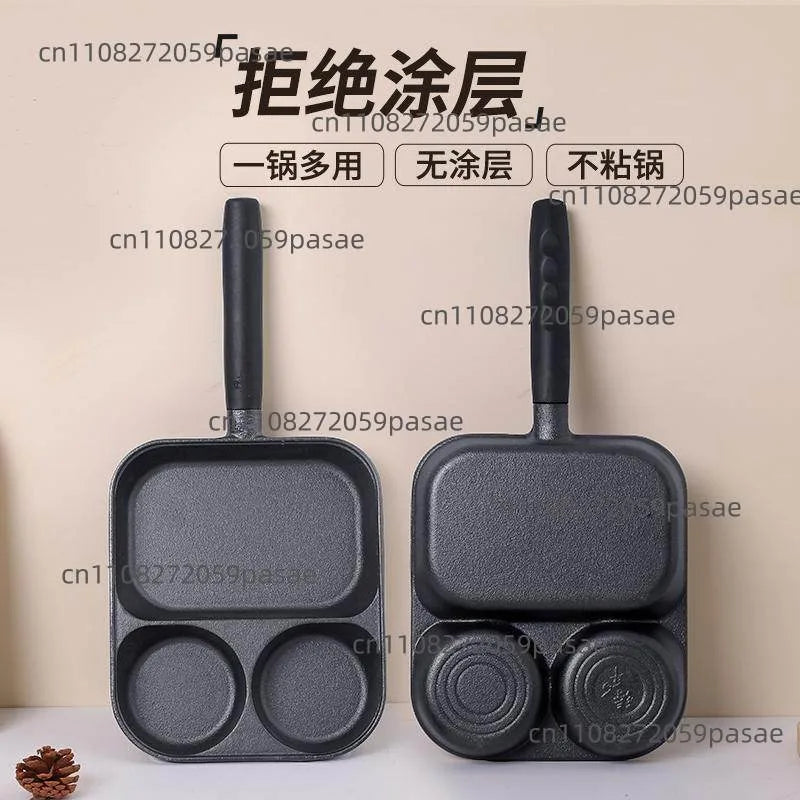 Cast Iron Non-Stick Egg & Burger Breakfast Pan