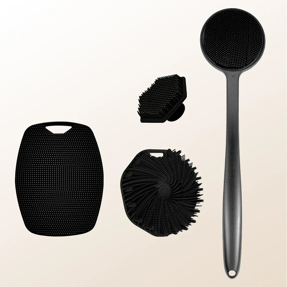 5-Piece Silicone Exfoliating Body Brush & Scalp Scrubber Set