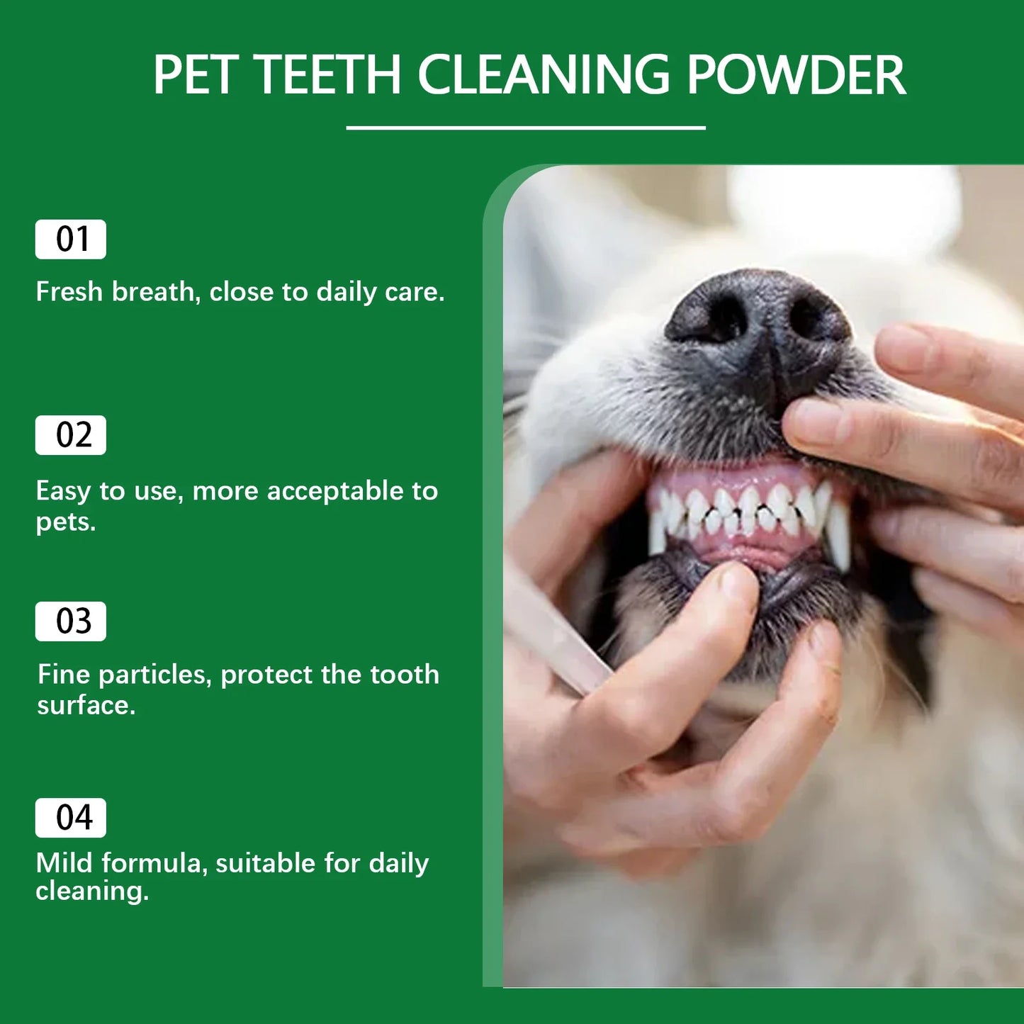 YEGBONG Pet Teeth Cleaning Powder – Plaque & Fresh Breath 100g
