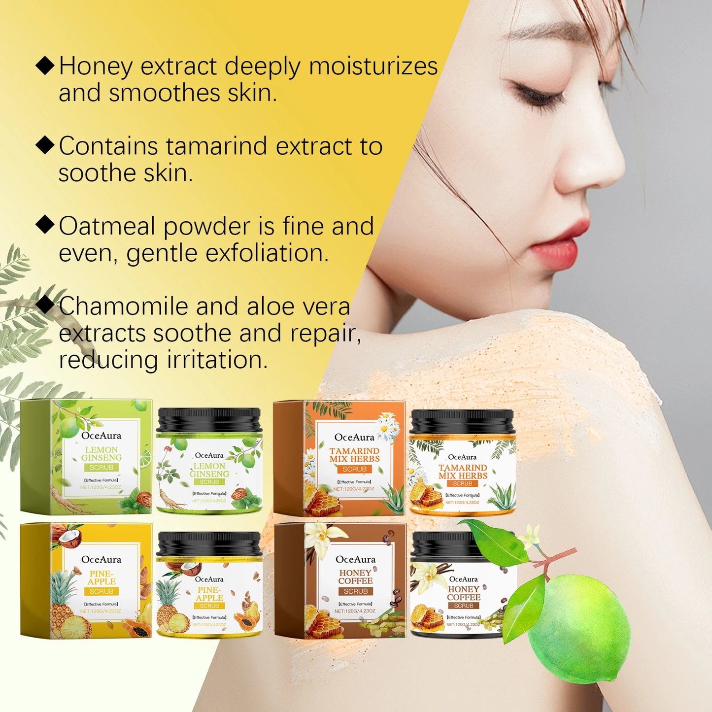OceAura Brightening Body Scrub – Exfoliate & Moisturize 120g