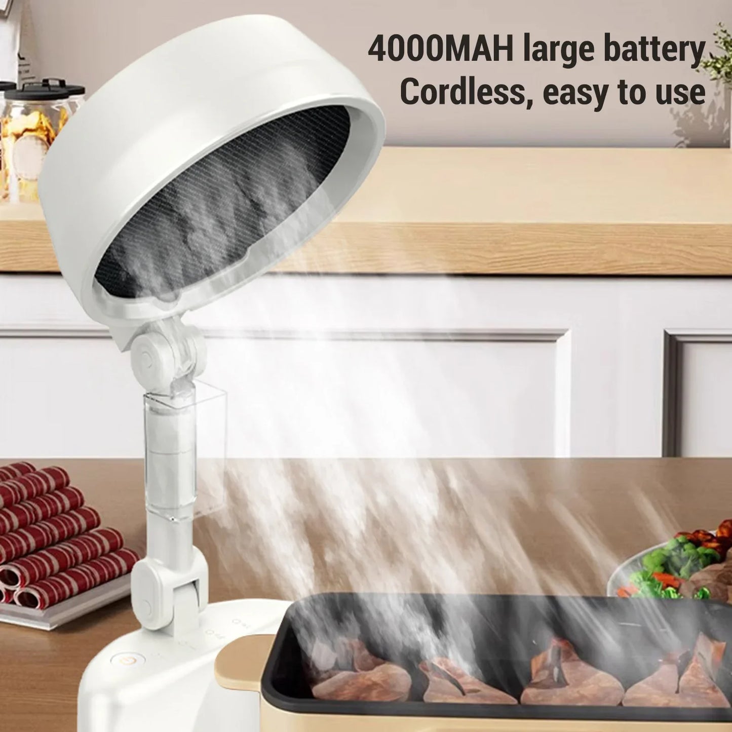 Portable Tabletop Range Hood 8W 3-Speed Foldable Exhaust Fan