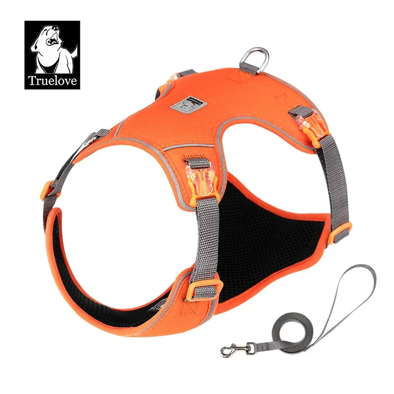 Truelove Lightweight Mesh Dog Harness & Leash Set TLH2918 Dog Harnesses Peaceful Pleasures Health and Wellness Orangeade XXXS China Mainland