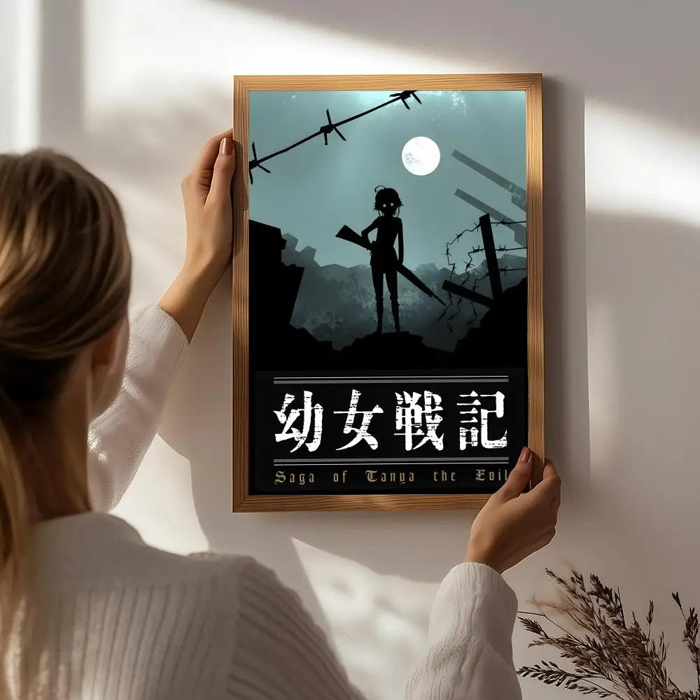 Anime S-Saga of Tanya the Evil Poster HD Self Adhesive Waterproof Wall Art Ideal for Home Office Dorm Bedroom Great Gift Peaceful Pleasures Health and Wellness White6 15X20cmNoframe