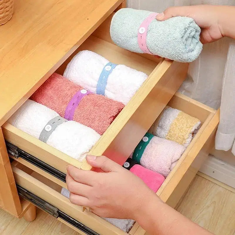 10-Pack Nylon Elastic Bands with Button Hole | Clothes Organizer Clothes Organizer Bands Peaceful Pleasures Health and Wellness