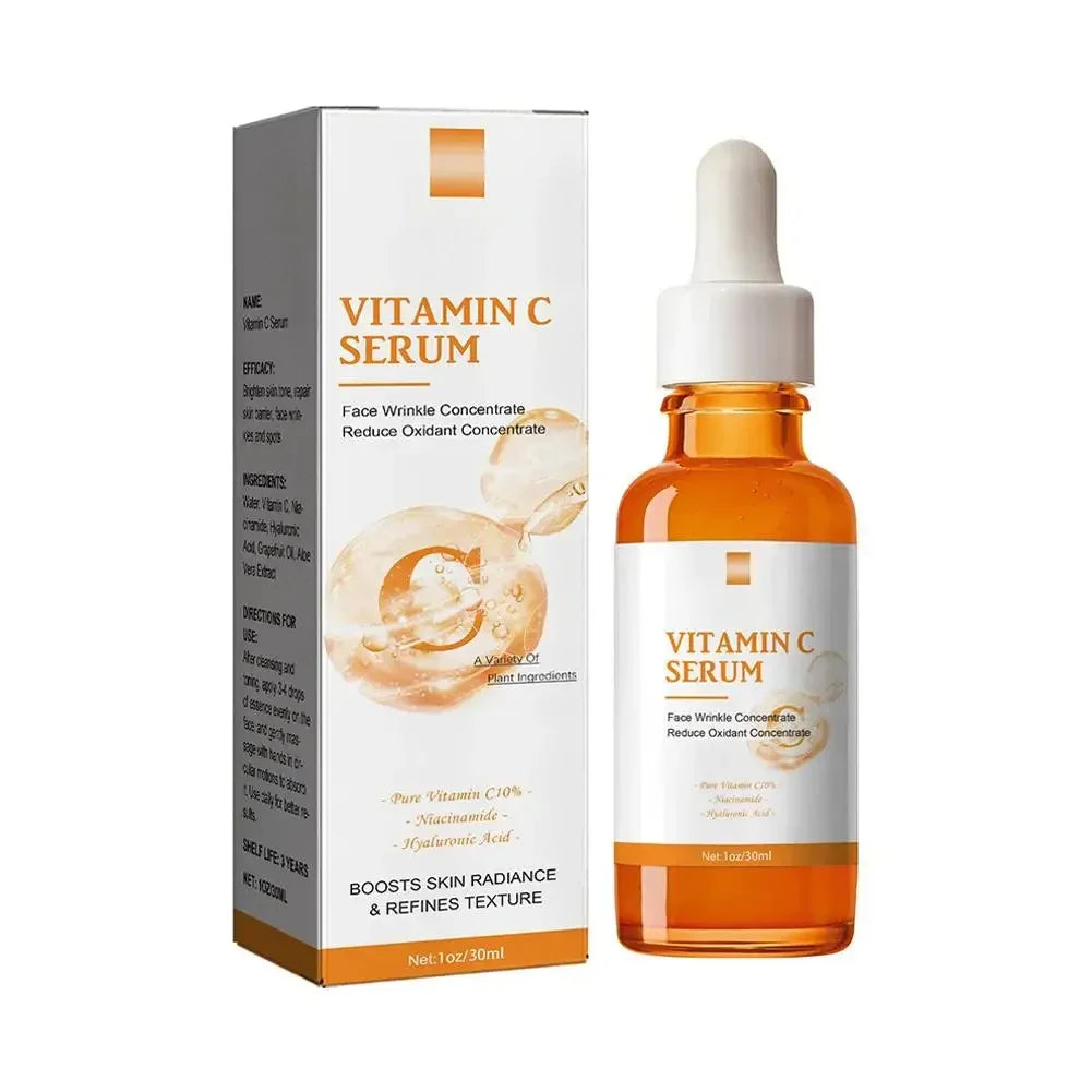 Vitamin C Wrinkle Remover Face Serum Lifting Firming Fade Fine Lines Anti-aging Essence Whitening Brighten Nourish Skin Care Peaceful Pleasures Health and Wellness 30ml