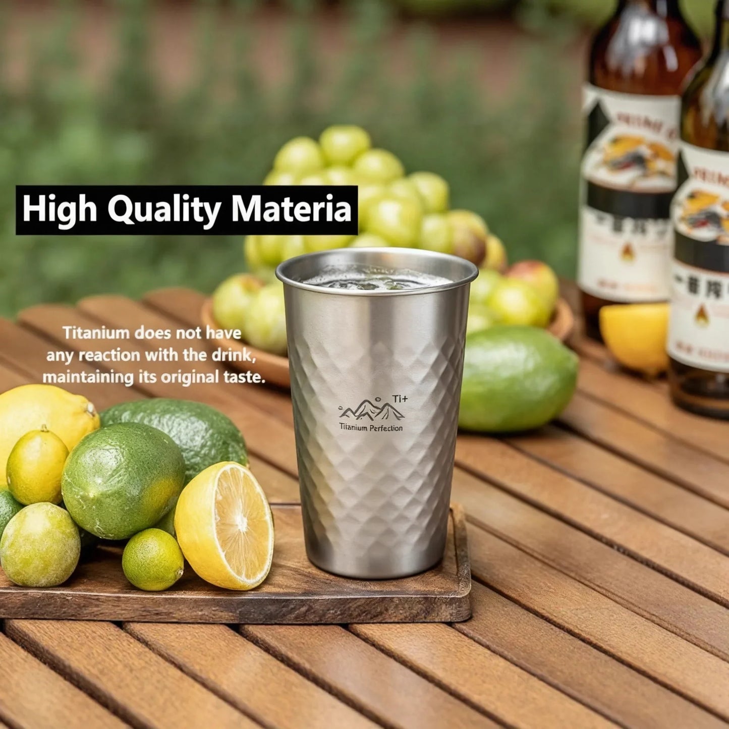 Titanium-Finish Camping Cup Set | 350–600ml Ultralight Drinkware