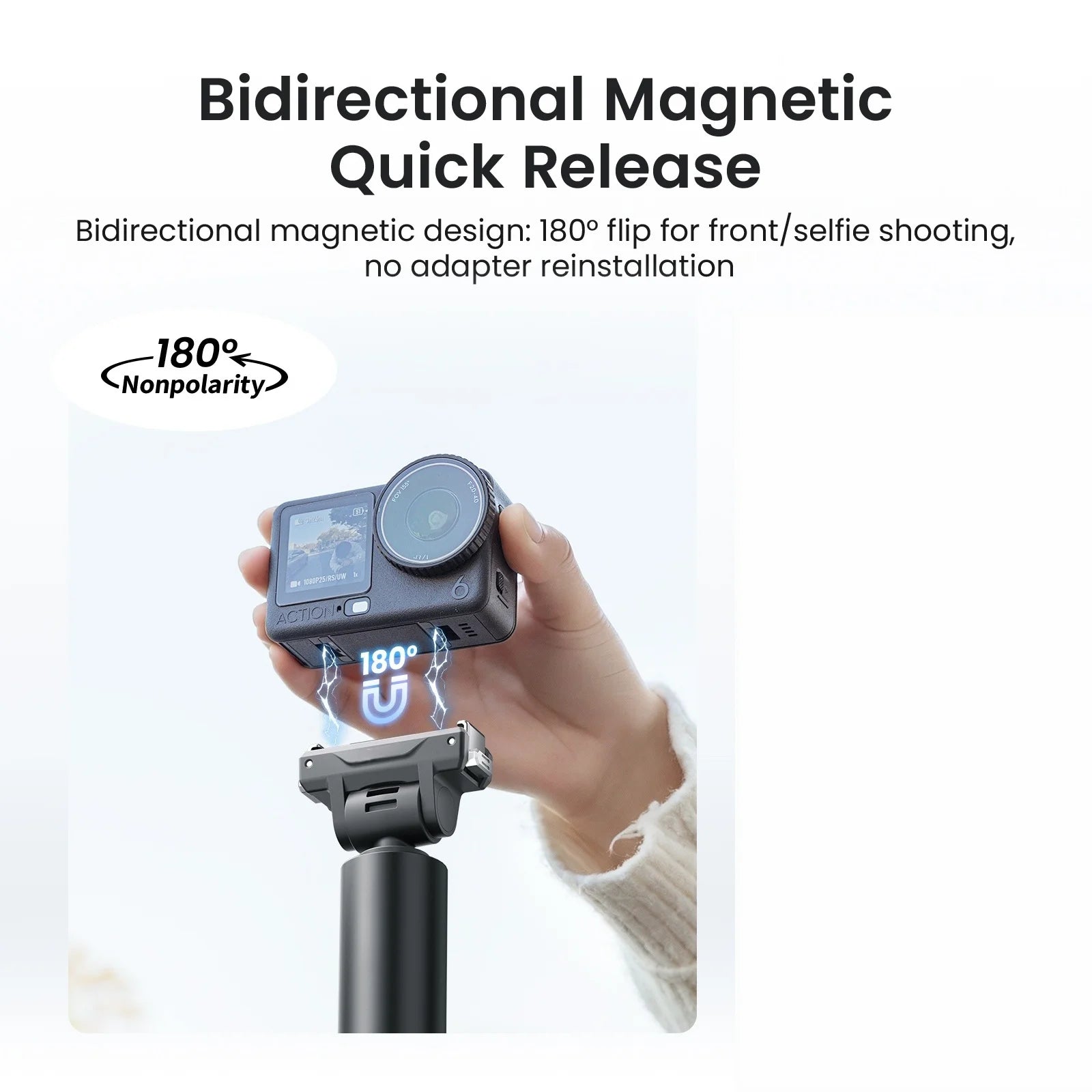 For DJI OSMO Action 6/NANO/OSMO 360/Action 5Pro/4/3 Adjustable Dual-Direction Quick-Release Selfie Stick Sports Camera Parts Peaceful Pleasures Health and Wellness