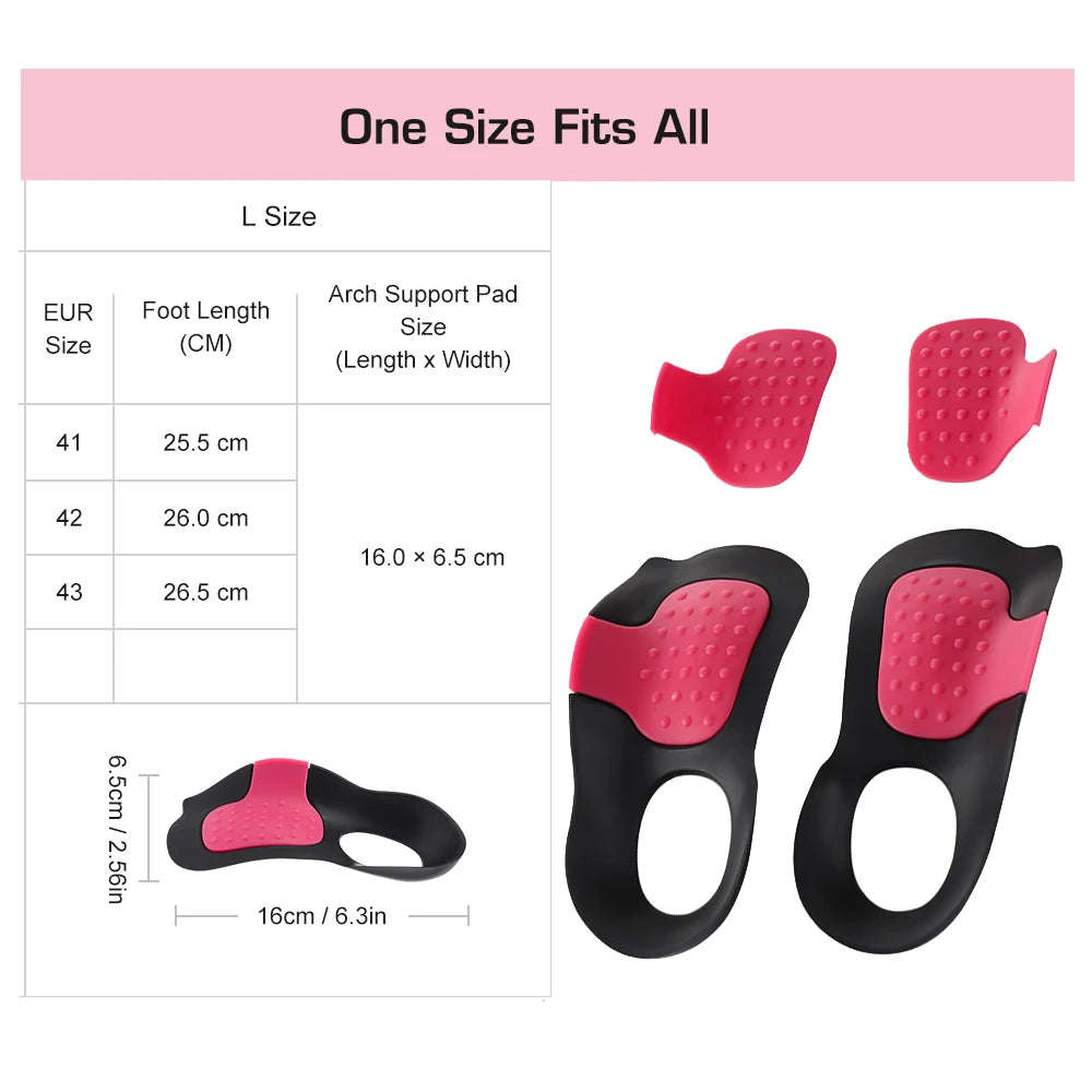Non-Slip Arch Support Insoles for Flat Feet Plantar Fasciitis Shock-Absorbing Unisex Half Insoles Height Increase Shoe Inserts Peaceful Pleasures Health and Wellness L SIZE